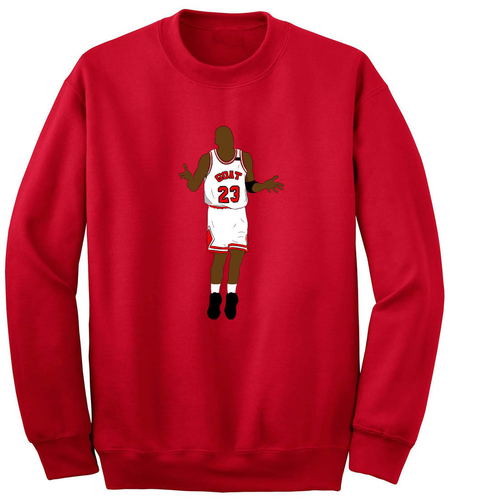 Jordan Bulls MJ Shoulder Shrug Crew Neck Sweatshirt - Picture 1 of 1